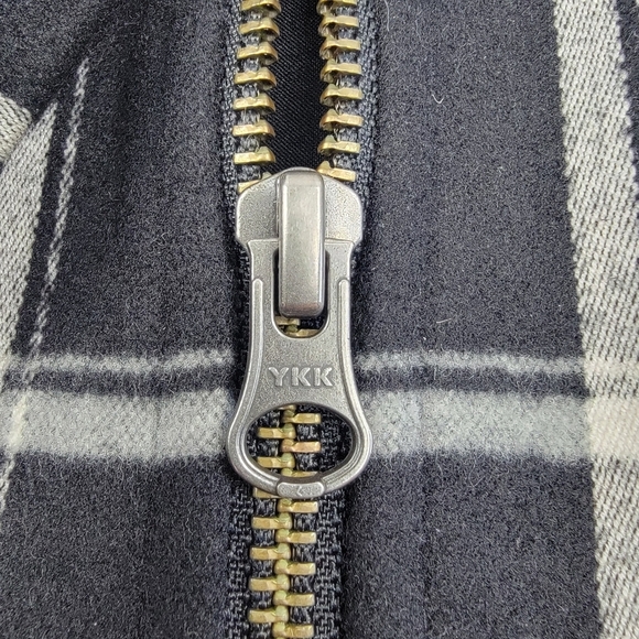 J. Jill Black Cream Windowpane Print Fill Zip Front Jacket Lined Size Small - Picture 6 of 13